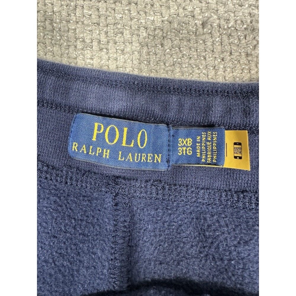 Polo Ralph Lauren Sweatpants Mens 3XB Navy Blue Fleece Ankle Adjust Pony Read - Picture 8 of 12